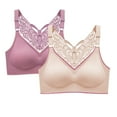 thumbnail image 1 of YWDJ Comfort Bras for Women 2 Pack Pullover Sleep Bras No Underwire Comfy Bras Wide Strap Full Coverage Push up Racerback Lounge Bras Padded Plus Size Bras Wrap Comfortable Bras Beige 5XL, 1 of 8