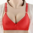 thumbnail image 1 of YWDJ Comfort Bras for Women Closure in Back Comfortable Bras No Underwire Bras Adjustable Straps Full Coverage Push up Wrap Sleep Bras Padded Plus Size Comfort Bras Solid Comfy Bras Red 2XL, 1 of 3