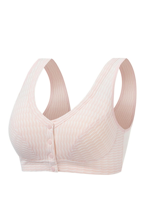 YWDJ Comfort Bras for Women Front Close Bras Wirefree Sleep Bras Wide Strap Full Coverage Push up Wrap Comfy Bras Padded Plus Size Comfy Bras Lounge Bras Pink 85B