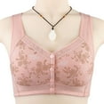 thumbnail image 1 of YWDJ Comfort Bras for Women Front Closure Comfortable Bras No Wires Bras Wide Strap Full Coverage Push up Wrap Sleep Bras Padded Plus Size Lace Comfy Bras Comfy Bras Pink L, 1 of 3