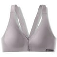 thumbnail image 1 of YWDJ Comfort Bras for Women Front Closure Lounge Bras No Wire Comfortable Bras Wide Strap Half Cup Push up Wrap Bras Padded Comfort Bras Solid Sleep Bras Purple M, 1 of 4
