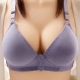 thumbnail image 1 of YWDJ Comfort Bras for Women Front Closure Lounge Bras No Wires Comfortable Bras Adjustable Straps Full Coverage Push up Hollow Bras Padded Comfort Bras Wrap Solid Sleep Bras Purple M, 1 of 9