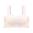 thumbnail image 1 of YWDJ Comfort Bras for Women Pullover Comfortable Bras No Underwire Bras Wide Strap Full Coverage Push up Wrap Sleep Bras Padded Comfy Bras Solid Comfy Bras Beige L, 1 of 4