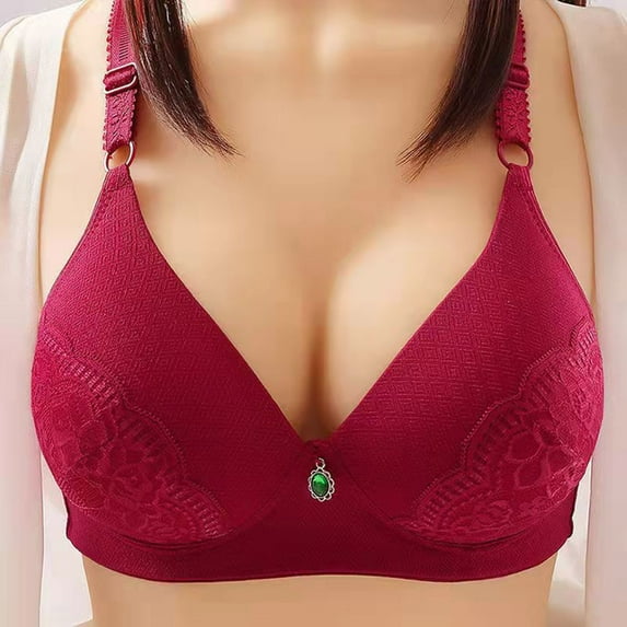 YWDJ Comfort Bras for Women Bras Wireless Sleep Bras Spaghetti Straps Half Cup Push up Wrap Comfy Bras Padded Plus Size Bras Lounge Bras Red XL