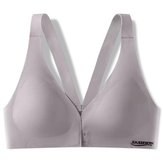 YWDJ Bras for Women Push up and Padded Front Close Comfy Bras No Underwire Lounge Bras Wide Strap Half Cup Wrap Comfortable Bras Padded Comfy Bras Solid Bras Purple 2XL