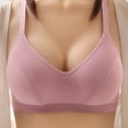 thumbnail image 1 of YWDJ Comfy Bras for Women Back Closures Bras Wireless Sleep Bras Spaghetti Straps Full Coverage Push up Wrap Comfy Bras Padded Comfy Bras Button Solid Lounge Bras Pink L, 1 of 3