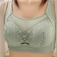 thumbnail image 1 of YWDJ Comfy Bras for Women Back Closures Lounge Bras Wirefree Comfortable Bras Wide Strap Full Coverage Push up Wrap Bras Padded Comfy Bras Solid Sleep Bras Green XL, 1 of 5