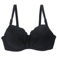 thumbnail image 1 of YWDJ Comfy Bras for Women Closure in Back Comfy Bras No Wires Lounge Bras Adjustable Straps Half Cup Push up Wrap Comfortable Bras Padded Lace Bras Bras Black L, 1 of 4