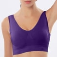 thumbnail image 1 of YWDJ Comfy Bras for Women Closure in Back Lounge Bras Wireless Sleep Bras Wide Strap Full Coverage Comfy Bras Push up Low Support Wrap Sports Bras Padded Plus Size Workout Bras Comfy Bras Purple M, 1 of 3