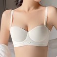thumbnail image 1 of YWDJ Comfy Bras for Women Comfy Bras Size Small No Wire Lounge Bras Adjustable Straps Half Cup Push up Wrap Comfortable Bras Padded Comfortable Bras Solid Bras Beige S, 1 of 3