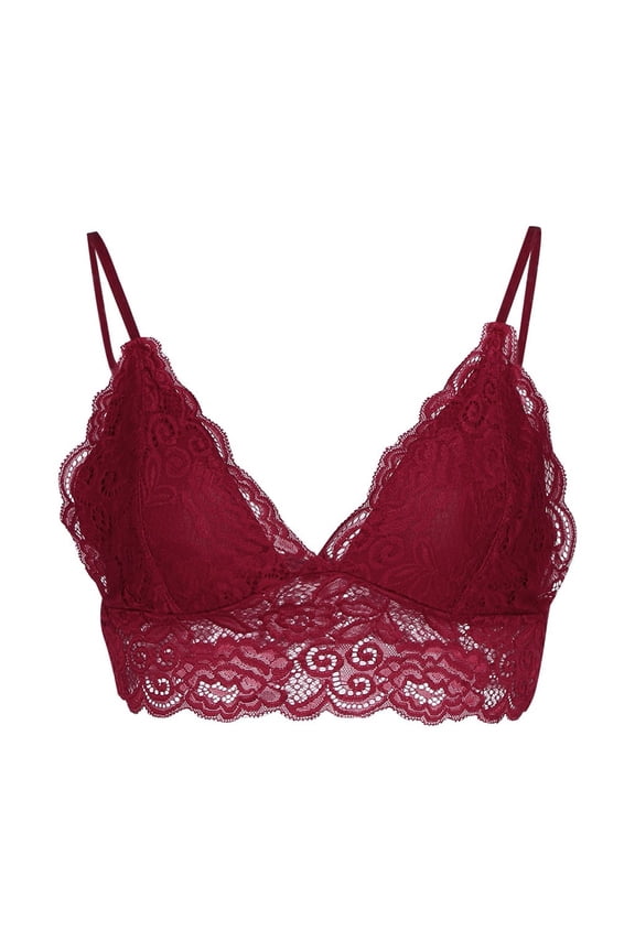 YWDJ Comfy Bras for Women Sleep Bras Wireless Comfy Bras Spaghetti Straps Half Cup Push up Wrap Lounge Bras Padded Plus Size Lace Bras Comfortable Bras Wine XL