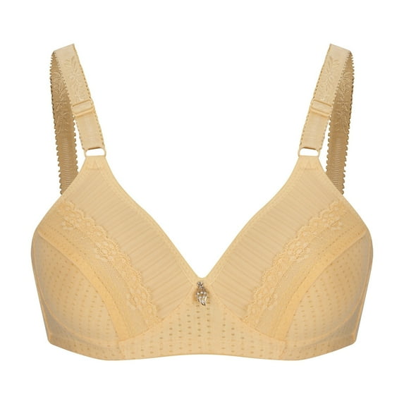 YWDJ Comfy Bras for Women Sleep Bras No Wires Comfy Bras Adjustable Straps Half Cup Push up Wrap Lounge Bras Padded Comfort Bras Comfortable Bras Yellow XL