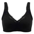 thumbnail image 1 of YWDJ Comfy Bras for Womens Back Closures Comfortable Bras Wireless Bras Wide Strap Full Coverage Push up Wrap Sleep Bras Padded Plus Size Comfort Bras Comfy Bras Black 110B, 1 of 7