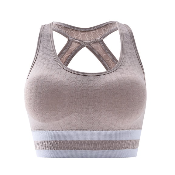 YWDJ Comfy Bras for Womens Back Closures Comfy Bras Wirefree Sports Bras Wide Strap Full Coverage Bras Push up Low Support Seamless Gym Bras Padded Yoga Bras Comfy Wrap Solid Bras Coffee One Size