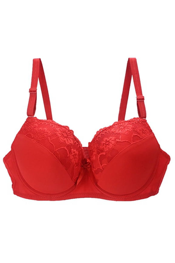 YWDJ Comfy Bras for Womens Back Closures Sleep Bras No Wire Comfy Bras Adjustable Straps Half Cup Push up Wrap Lounge Bras Padded Lace Bras Comfortable Bras Red XL
