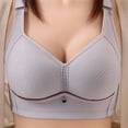 thumbnail image 1 of YWDJ Comfy Bras for Womens Back Closures Sleep Bras No Wires Comfy Bras Wide Strap Full Coverage Push up Wrap Lounge Bras Padded Comfort Bras Comfortable Bras Gray L, 1 of 3
