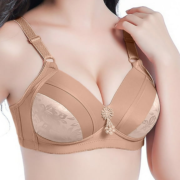 YWDJ Comfy Bras for Womens Closure in Back Bras No Wire Sleep Bras Adjustable Straps Full Coverage Push up Wrap Comfy Bras Padded Comfort Bras Solid Lounge Bras Gray XL