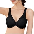 thumbnail image 1 of YWDJ Comfy Bras for Womens Closure in Back Comfortable Bras No Wires Bras Wide Strap Half Cup Push up Hollow Sleep Bras Padded Plus Size Bras Wrap Solid Comfy Bras Black 2XL, 1 of 3