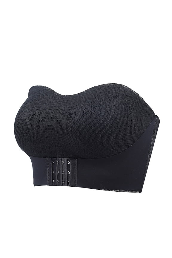 YWDJ Comfy Bras for Womens Comfortable Bras Wireless Bras Strapless Full Coverage Push up Wrap Sleep Bras Padded Plus Size Comfortable Bras Solid Comfy Bras Black 3XL