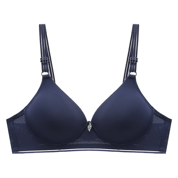 YWDJ Comfy Bras for Womens Comfy Bras No Wires Lounge Bras Adjustable Straps Full Coverage Push up Wrap Comfortable Bras Padded Comfy Bras Bras Blue M