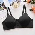 thumbnail image 1 of YWDJ Comfy Bras for Womens Front Close Sleep Bras No Wires Comfy Bras Adjustable Straps Full Coverage Push up Wrap Lounge Bras Padded Plus Size Bras Solid Comfortable Bras Black S, 1 of 4