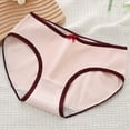 thumbnail image 1 of YWDJ Cotton Breathable Lightweight No Show Milk Silk Breathable Crotch Girls Panties Cute Mid Waist Comfortable Skin Friendly Plus Size Panties Pink L, 1 of 3