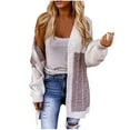 thumbnail image 1 of YWDJ Cotton Sweaters for Women Cardigan Open Front Plus Size Fashion Long Sleeve Casual Long Cardigan Coat Sweater Outerwear Gray XL, 1 of 4