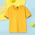 thumbnail image 1 of YWDJ Girls Graphic Tees Toddler Kids Boys Girl Comfortable Solid Color Short Sleeve Cotton T-shirt Top Yellow 8T, 1 of 3