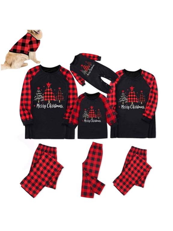 YWDJ Dog Christmas Pajamas for Small Dogs M Red Pet Cute Warm Christmas Plaid Printed Pet Clothing