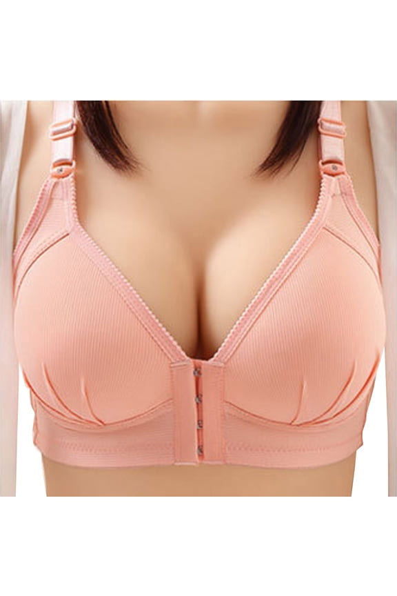 YWDJ Everyday Bras for Women Push Up No Underwire Plus Size for Sagging Breasts Steel Ring Non Magnetic Buckle Underwear P Nursing Bras for Breastfeeding Sports Bras for Women Watermelon Red XXL