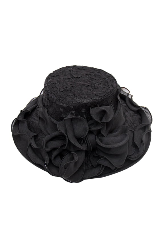 YWDJ Fall Hats for Women 2022 Womens Ladies Church Wide Brim Tea Party Wedding Hat Fancy Derby Fascinator Cap Black