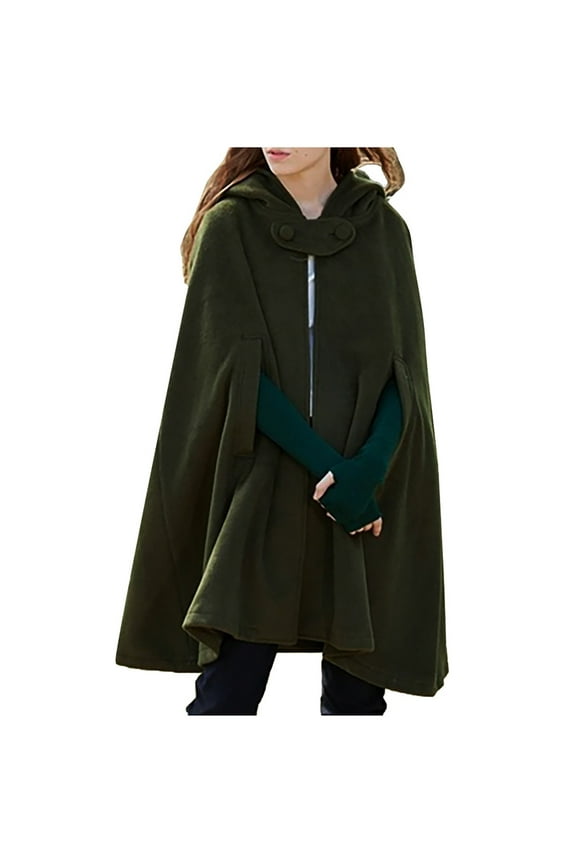 YWDJ Fall Jackets for Women Trendy Trench Coat Open Front Cardigan Jacket Coat Shawl Cape Cloak Mantle Plus Army Green XS