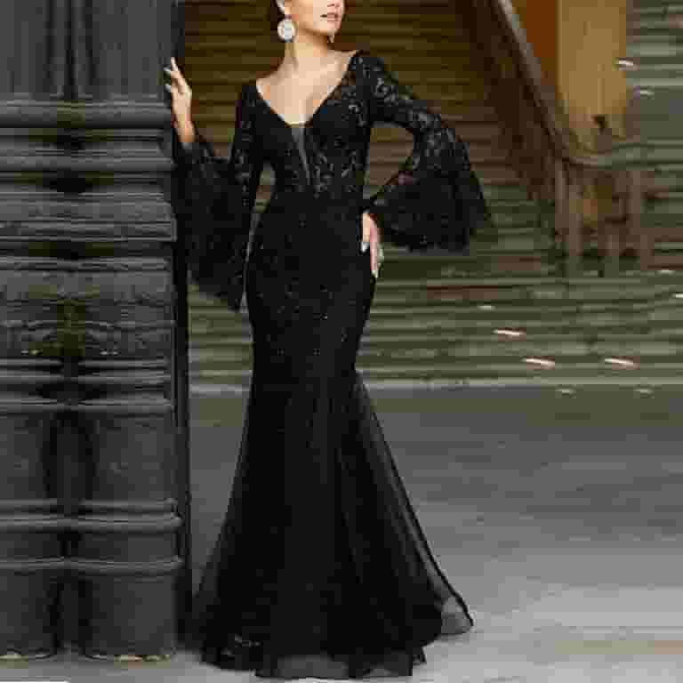 Cheap black dresses formal wear on Sale