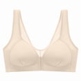 thumbnail image 1 of YWDJ Front Closure Bras Plus Size Push up Wireless Full Coverage Comfort Straps Support Bralette Breathable Soft Bra for All Shapes Sagging Breasts Beige 4XL, 1 of 7