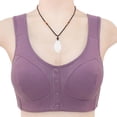 thumbnail image 1 of YWDJ Front Closure Bras for Women Plus Size Full Coverage Front Closure Front Snap for Sagging Breasts Side Breast Collection Front Opening and Nursing Bras for Breastfeeding Purple 38, 1 of 5