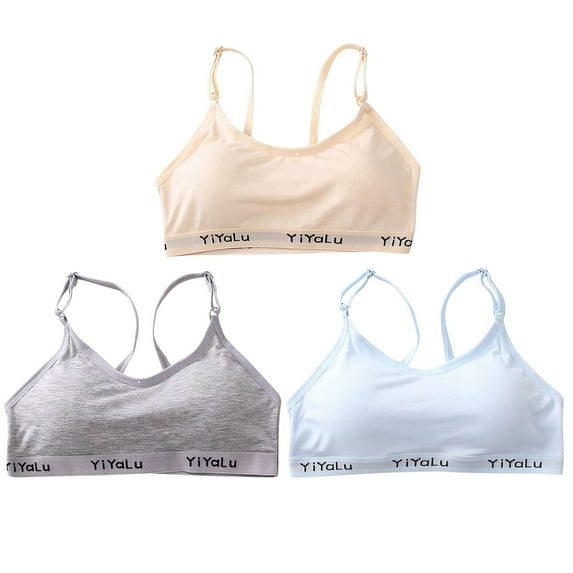 YWDJ Full Coverage Bras for Women Lined 3 Pack Sleep Bras No Wires Comfy Bras Spaghetti Straps Half Cup Push up Racerback Lounge Bras Padded Comfort Bras Wrap Comfortable Bras