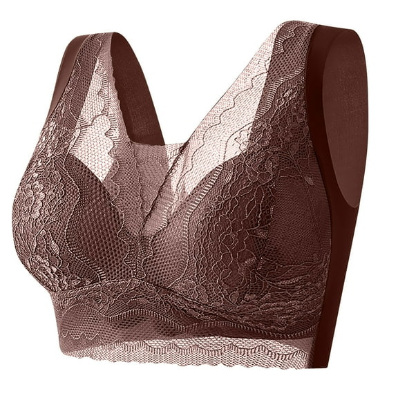 YWDJ Full Coverage Bras for Women Plus Size Pull on Push up No Underwire Comfort Straps Support Lace Bralette Breathable Soft Bra for All Shapes Sagging Breasts Red XL