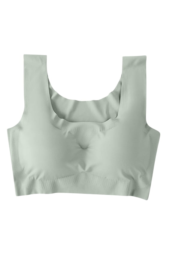 YWDJ Full Coverage Bras for Women Plus Size Pull on Push up Wirefree Comfort Straps Support Seamless Bralette Breathable Soft Bra for All Shapes Sagging Breasts Green XL