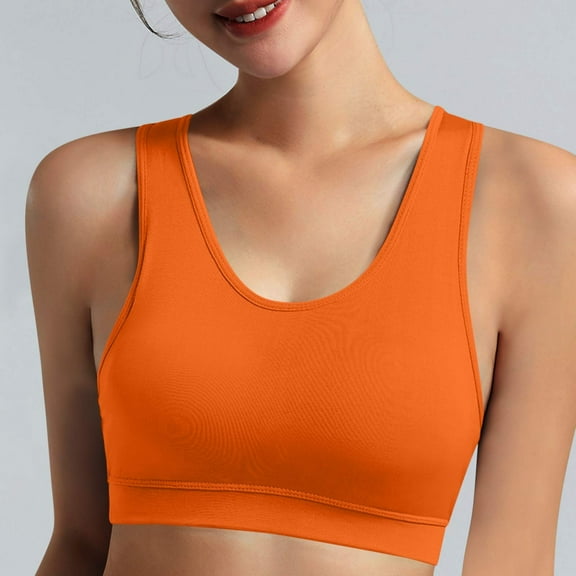 YWDJ Full Coverage Bras for Women Wide Straps Pullover Yoga Bras Wirefree Lounge Bras Sleep Bras Push up Low Support Racerback Comfy Bras Padded Sports Bras Comfy Wrap Solid Bras Red L