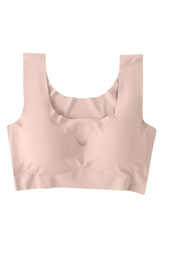 YWDJ Full Coverage Bras for Women Wireless Plus Size Pull on Push up Comfort Straps Support Seamless Bralette Breathable Soft Bra for All Shapes Sagging Breasts Beige 3XL