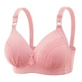 thumbnail image 1 of YWDJ Full Coverage Bras for Women Wireless Plus Size Push up No Wire Comfort Straps Support Bralette Breathable Soft Bra for All Shapes Sagging Breasts Pink XL, 1 of 4