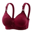 thumbnail image 1 of YWDJ Full Coverage Bras for Women Wireless Plus Size Push up No Wire Comfort Straps Support Bralette Breathable Soft Bra for All Shapes Sagging Breasts Red XL, 1 of 5