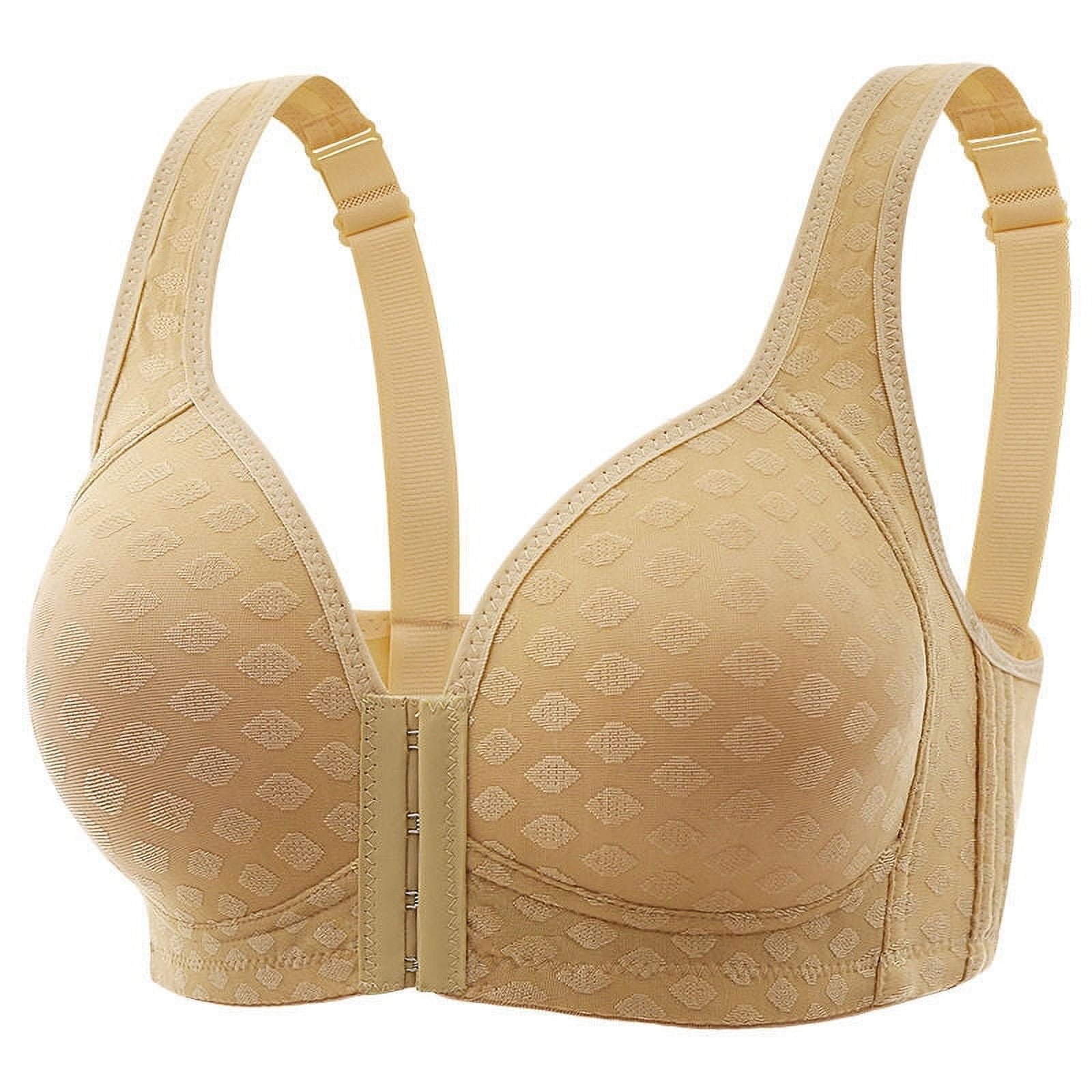 YWDJ Everyday Bras for Women Push Up Front Closure Front Clip Zip Snap  Front Hook Front Close for Sagging Breasts Side Breast Collection Front  Opening And Nursing Bras for Breastfeeding Beige 42 