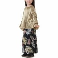 thumbnail image 1 of YWDJ Girl Party Dresses Long Dress Medium Big Girls Long Sleeve Round Neck Colorblock Top Skirt Set Khaki 4-5T, 1 of 6