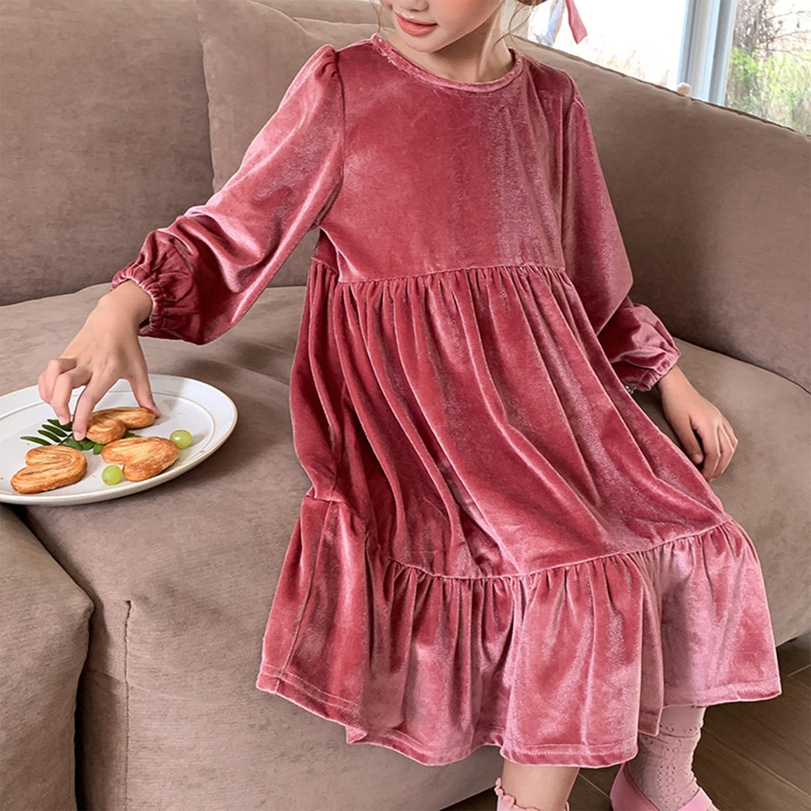YWDJ Girls Casual Dress Childrens Red Dress Fall Childrens Skirt New — free download