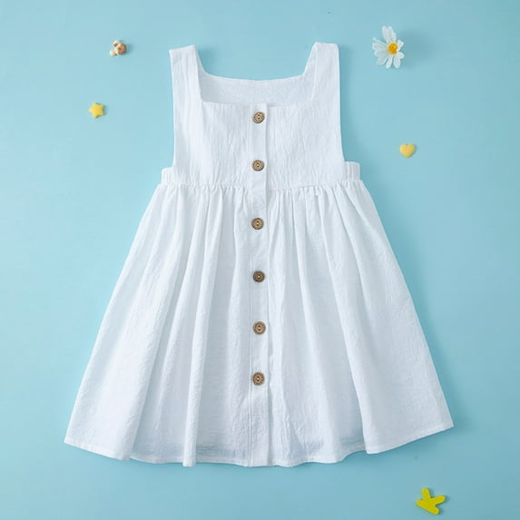 YWDJ Girls Casual Dresses Childrens Dress Skirt Girls Clothing Small And Medium-sized Girls Performance Puffy Little Girl Princess Skirt 2-6Years White 3Y
