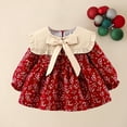 thumbnail image 1 of YWDJ Girls Dinner Dress Spring And Aut-umn New Long Sleeve Dress Korean Version Floral Princess Dress Red 2Y, 1 of 6
