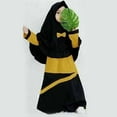thumbnail image 1 of YWDJ Girls Gothic Dress Long Dress Girls Long-sleeved Round Neck Patchwork Color Long Dress+headband Cover Two-piece Set Black 10-11T, 1 of 1