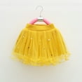 thumbnail image 1 of YWDJ Girls Skirts Toddler Girls Cute Party Dance Splice Solid Color Net Yarn Crimping Pearl Sequins Tulle Skirt Yellow 7Years, 1 of 3