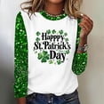 thumbnail image 1 of successthop Green Womens Plus Size Tops Long Sleeve St Patricks Day Plus Size with Crew Neck Polyester Casual St. Patricks Day Blouse Tops for Irish Themed Gifts 3XL, 1 of 4